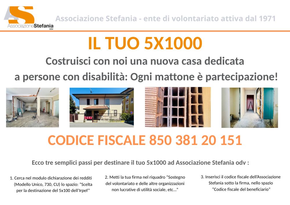 Volantino 5X1000 fondazione stefania