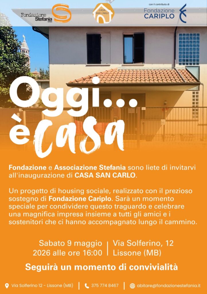 Oggi è casa-inaugurazione Casa San Carlo